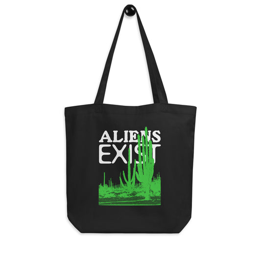 Aliens Exist Black Eco Tote