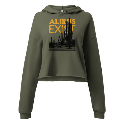 Aliens Exist Crop Hoodie